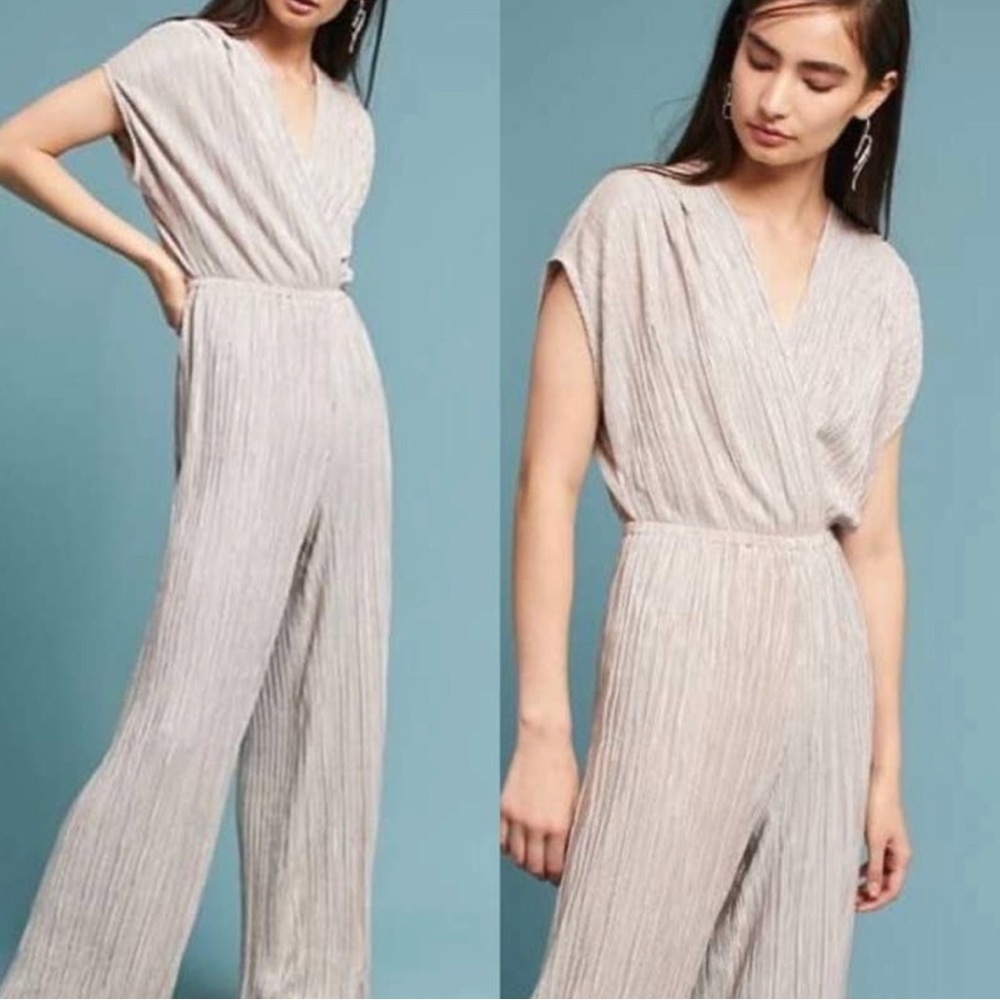 Anthropologie Metallic Jumpsuit
